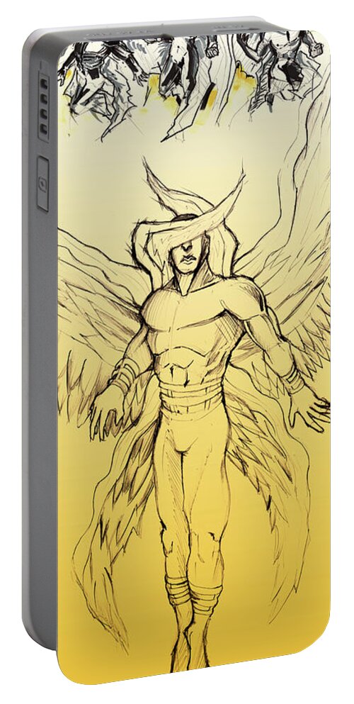 Spirit World St. Seraphim Portable Battery Charger featuring the painting Spirit World St. Seraphim by John Gholson