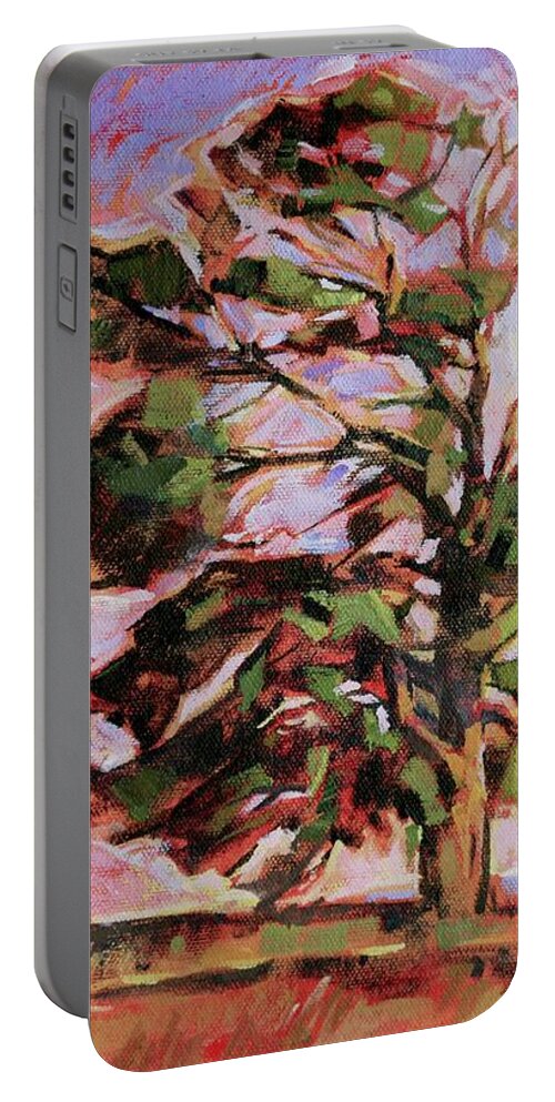 Sentinel Portable Battery Charger featuring the painting Spirt of the Sentinel Tree 2 by Tim Heimdal