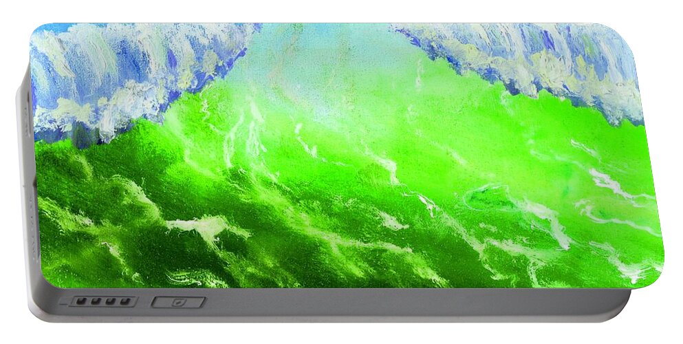 Wave Portable Battery Charger featuring the painting Splash by Mary Scott
