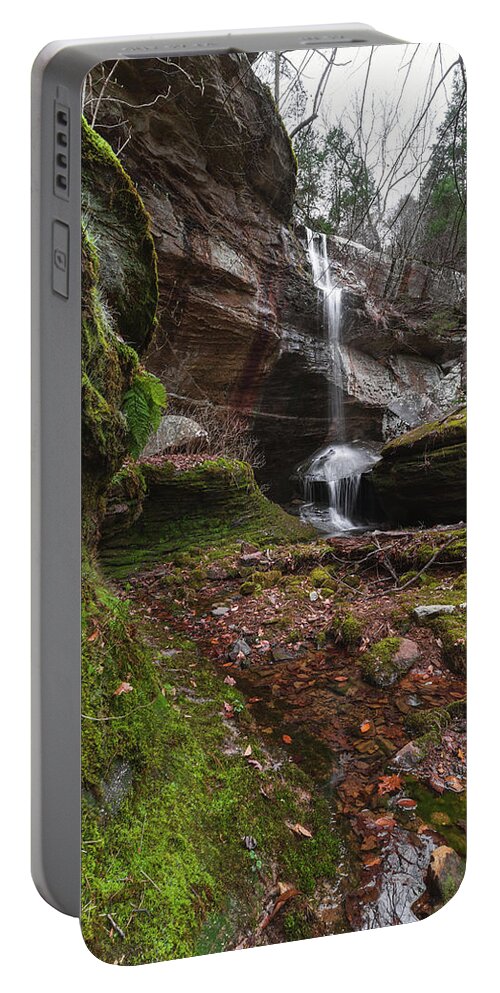 Waterfall Portable Battery Charger featuring the photograph Splatterstone Falls 1 by Grant Twiss