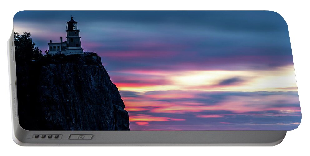 Split Rock Portable Battery Charger featuring the photograph Split Rock Summer Sunrise by Sebastian Musial