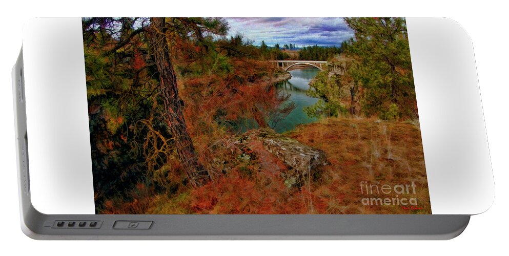 Spokane River Portable Battery Charger featuring the photograph Spokane River And The Avista Bridge by Blake Richards
