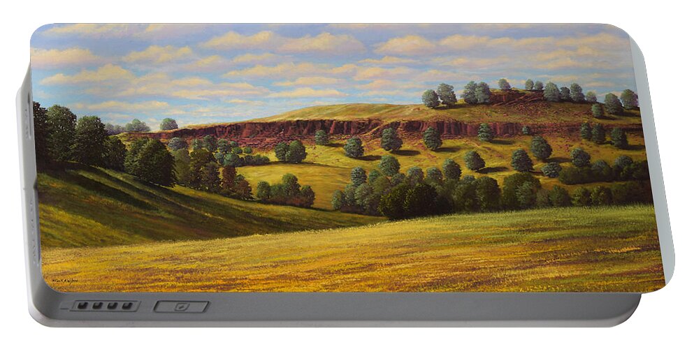 Landscape Portable Battery Charger featuring the painting Spring In The Canyon by Frank Wilson