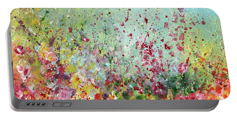Spring Portable Battery Charger featuring the painting Spring Is In The Air 02 by Miki De Goodaboom