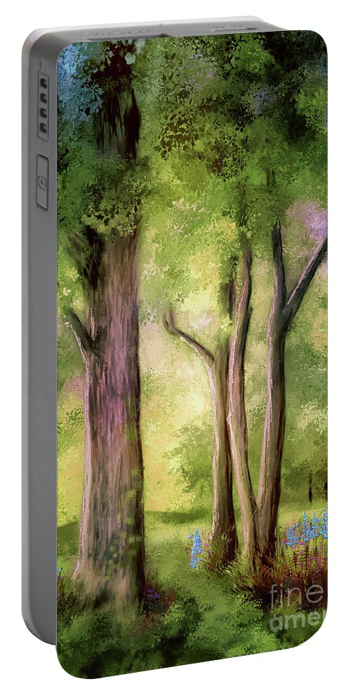 Landscape Portable Battery Charger featuring the digital art Spring Morning At Blue Knob by Lois Bryan