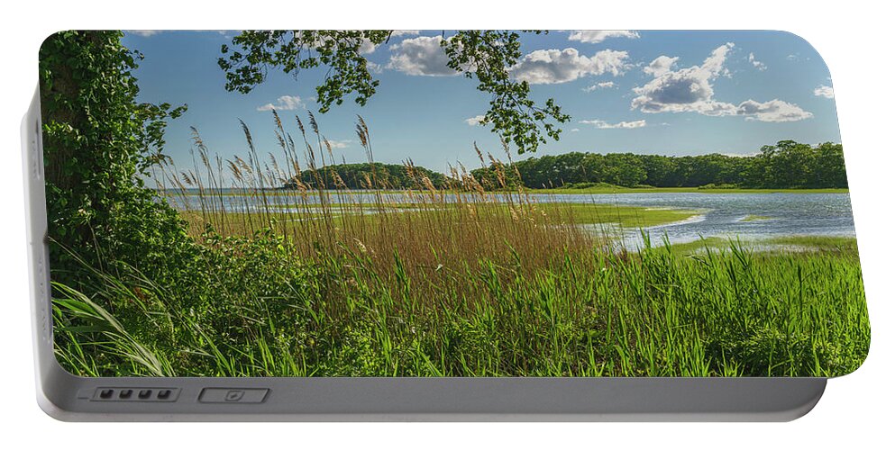 Connecticut Portable Battery Charger featuring the photograph Spring Salt Marsh at High Tide by Marianne Campolongo