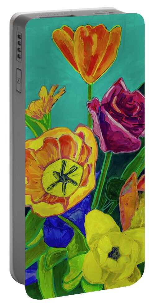 Spring Portable Battery Charger featuring the painting Spring Splendour by Jo-Anne Gazo-McKim