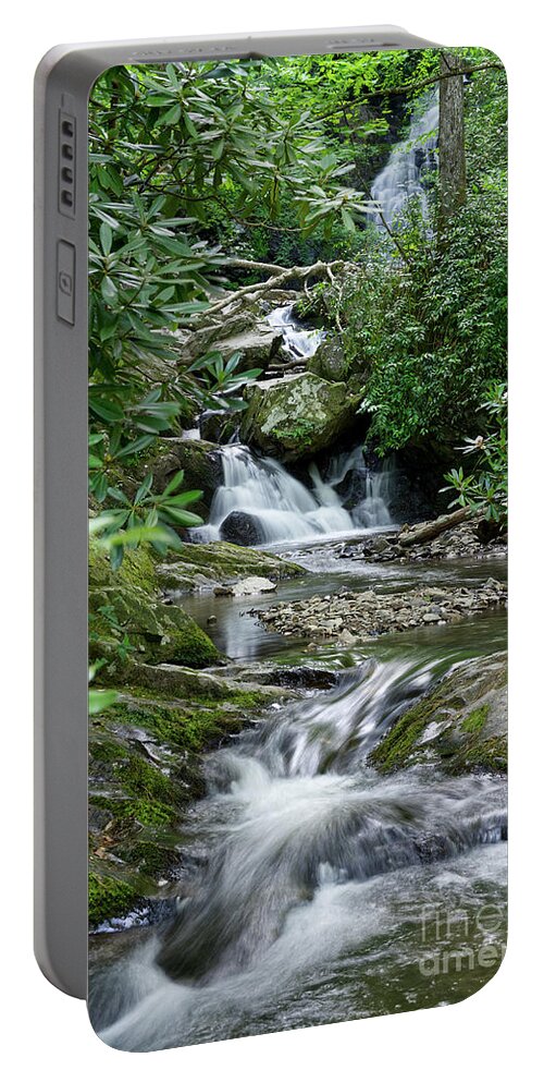 Tennessee Portable Battery Charger featuring the photograph Spruce Flats Falls 31 by Phil Perkins