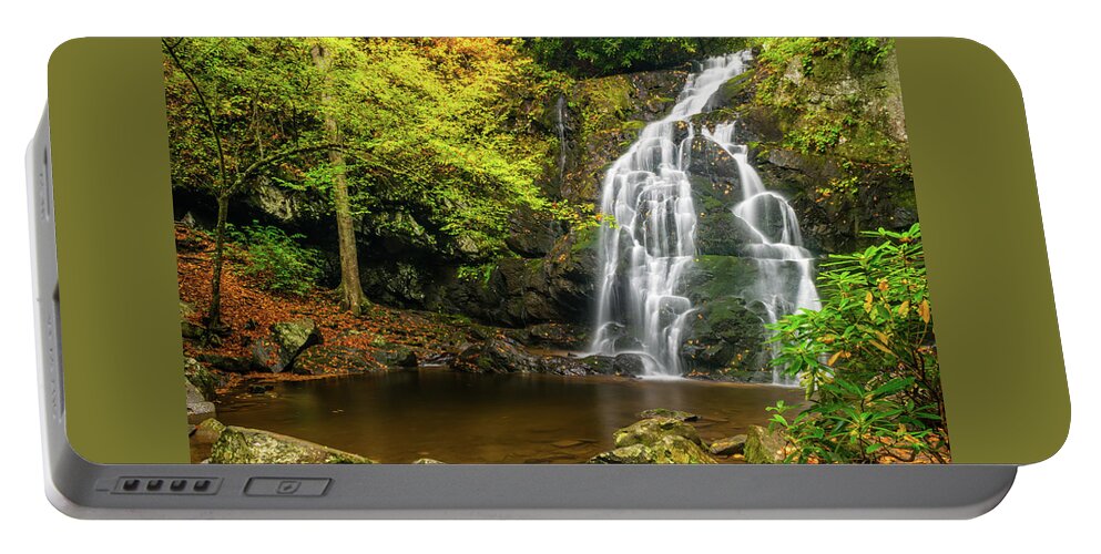 Appalachian Mountains Portable Battery Charger featuring the photograph Spruce Flats Falls Autumn Full View by Kenneth Everett