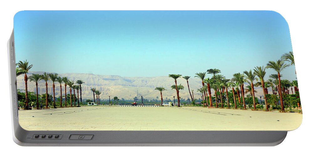 Egypt Portable Battery Charger featuring the photograph square before karnak temple in Egypt by Mikhail Kokhanchikov