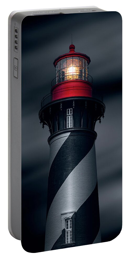 Lighthouse Portable Battery Charger featuring the photograph St. Augustine Light #3 by Bryan Williams