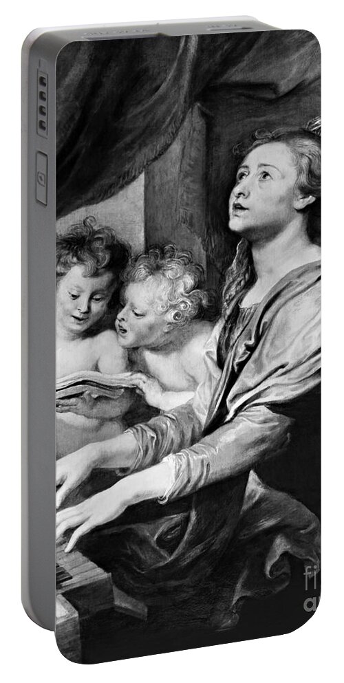 St. Cecilia Portable Battery Charger featuring the painting St. Cecilia - CZSTC by Abraham van Diepenbeeck