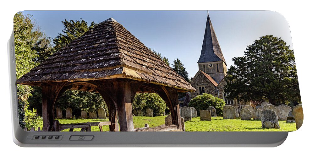 Buildings Portable Battery Charger featuring the photograph St James, Shere by Shirley Mitchell