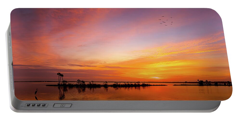 St. Johns River Portable Battery Charger featuring the photograph St. Johns River Sunrise by Randall Allen