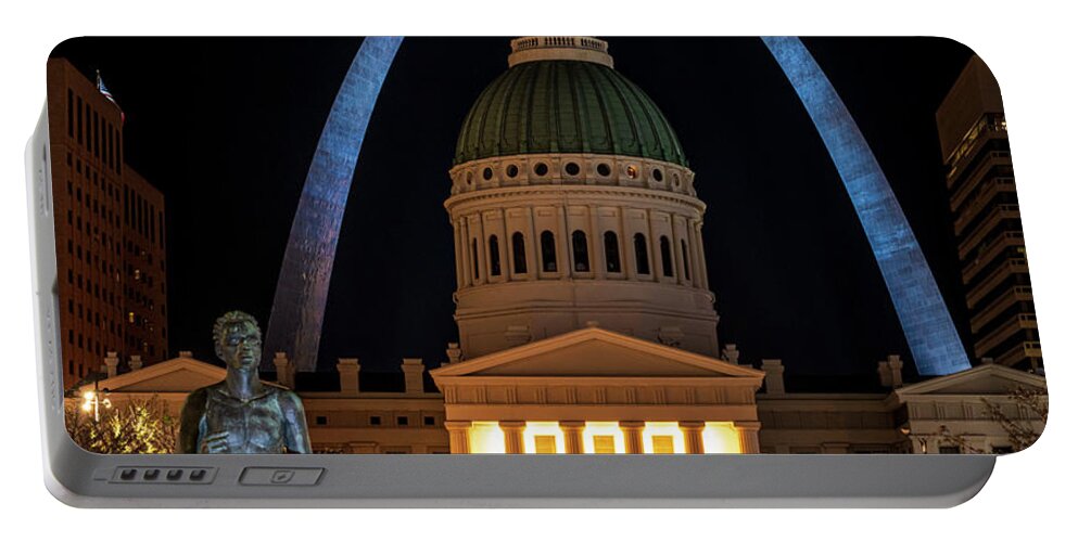 Cityscape Portable Battery Charger featuring the photograph St. Louis Iconic Landmarks by Michael Smith