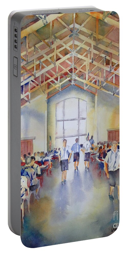 St. Marks Portable Battery Charger featuring the painting St. Marks Great Hall by Liana Yarckin