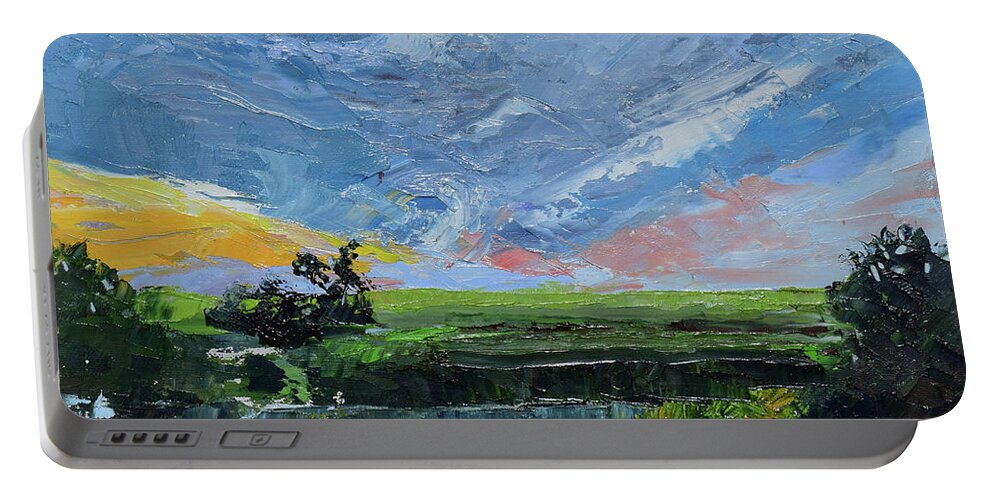  Portable Battery Charger featuring the painting St. Simons at Sea Palms by Jan Dappen