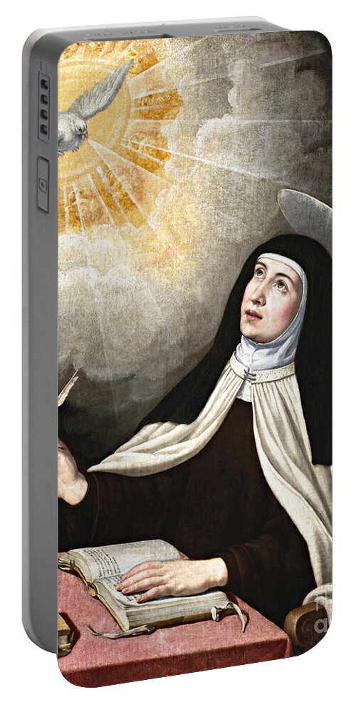 St. Teresa Of Avila Portable Battery Charger featuring the painting St. Teresa of Avila - CZVIL by Jusepe de Ribera