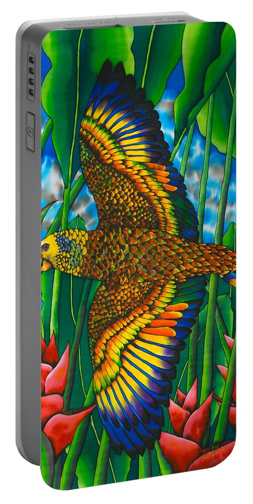 Bird Portable Battery Charger featuring the painting St. Vincent Amazon by Daniel Jean-Baptiste