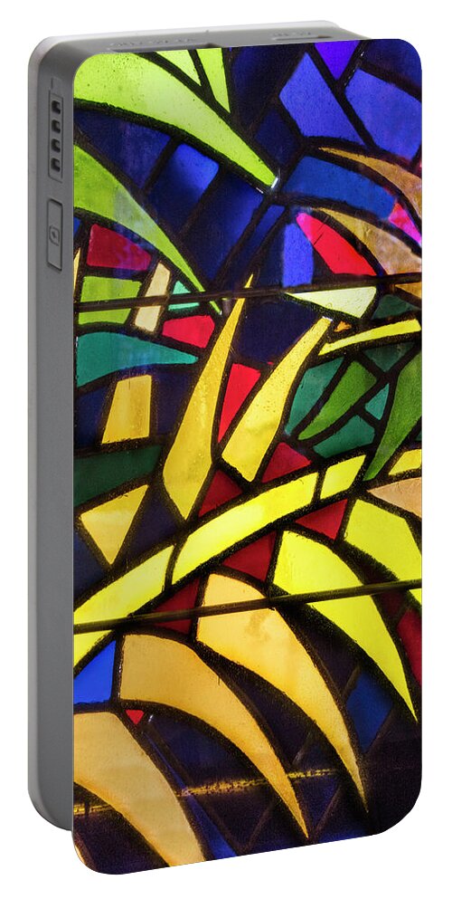African Portable Battery Charger featuring the photograph Stained Glass Leaves by Debra and Dave Vanderlaan