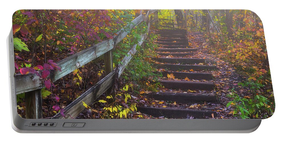 Stairway Portable Battery Charger featuring the photograph Stairway to Autumn by Darren White