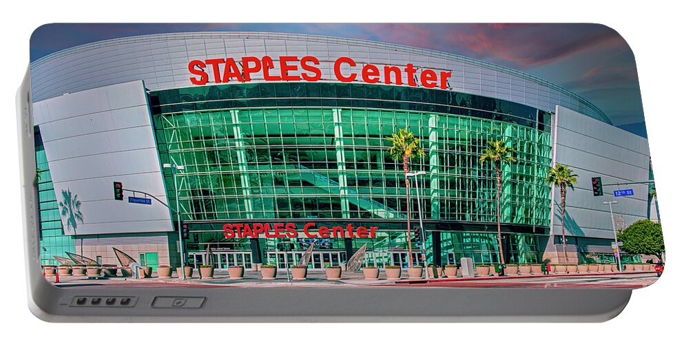 Arena Portable Battery Charger featuring the photograph Staples Center Los Angeles by David Zanzinger