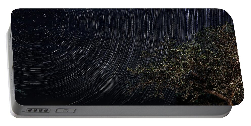 Astrophotography Portable Battery Charger featuring the digital art Star Trails June 2022 by Brad Barton