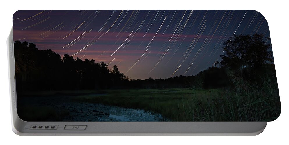 New Jersey Portable Battery Charger featuring the photograph Star Trails Over Shane Branch at Friendship by Kristia Adams