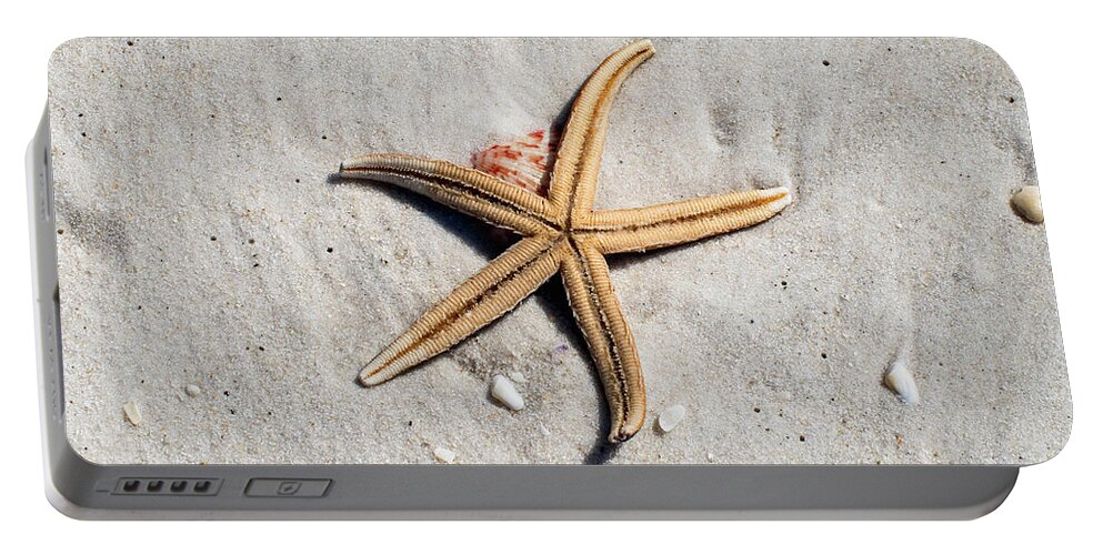 Star Portable Battery Charger featuring the photograph Starfish on the Beach by Beachtown Views