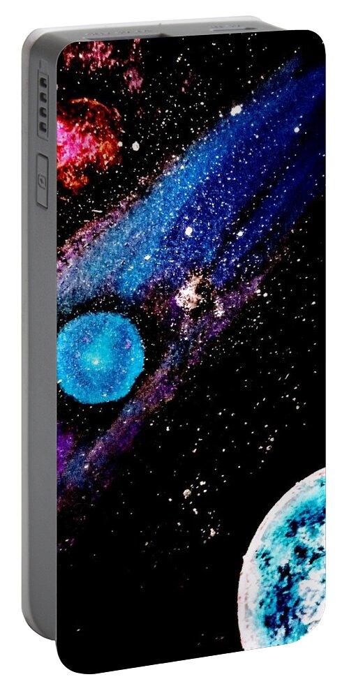 Stars Portable Battery Charger featuring the painting Starry Night by Anna Adams