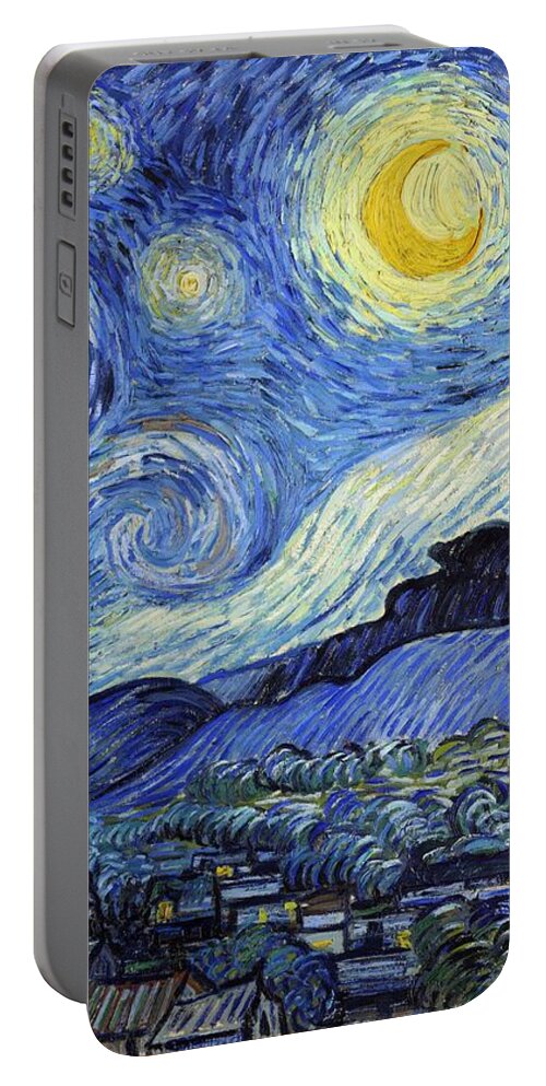 Van Gogh Starry Night Portable Battery Charger featuring the painting Starry Night by Vincent Van Gogh