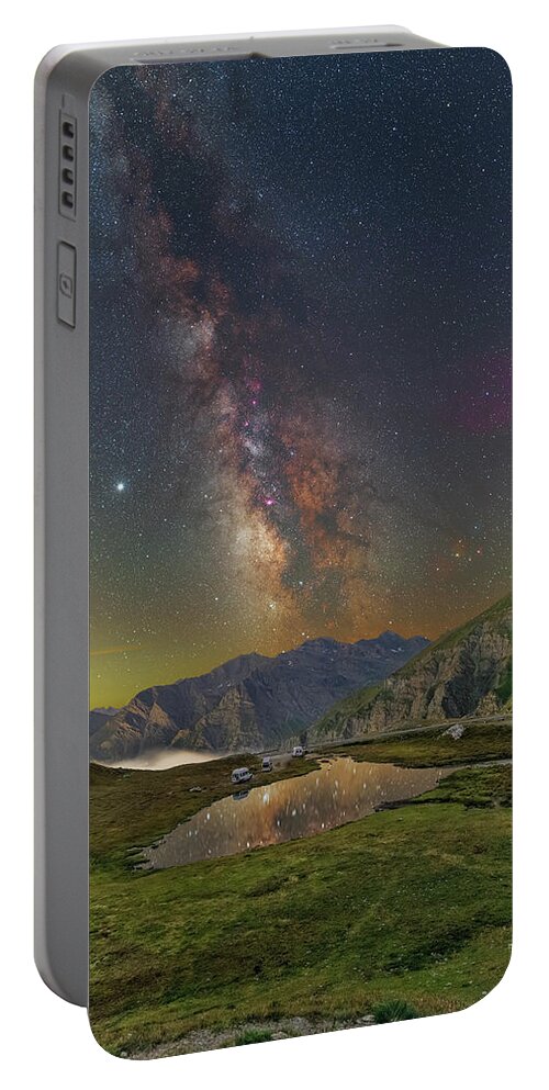 Milky Way Portable Battery Charger featuring the photograph Starry Pond by Ralf Rohner