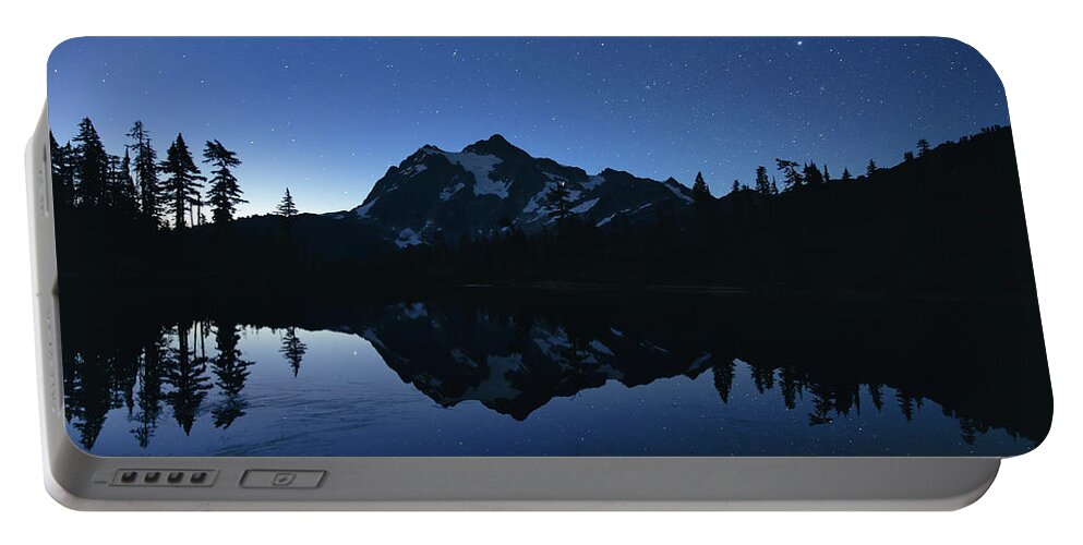 Night Portable Battery Charger featuring the photograph Stars Over Shuksan by Mark Joseph