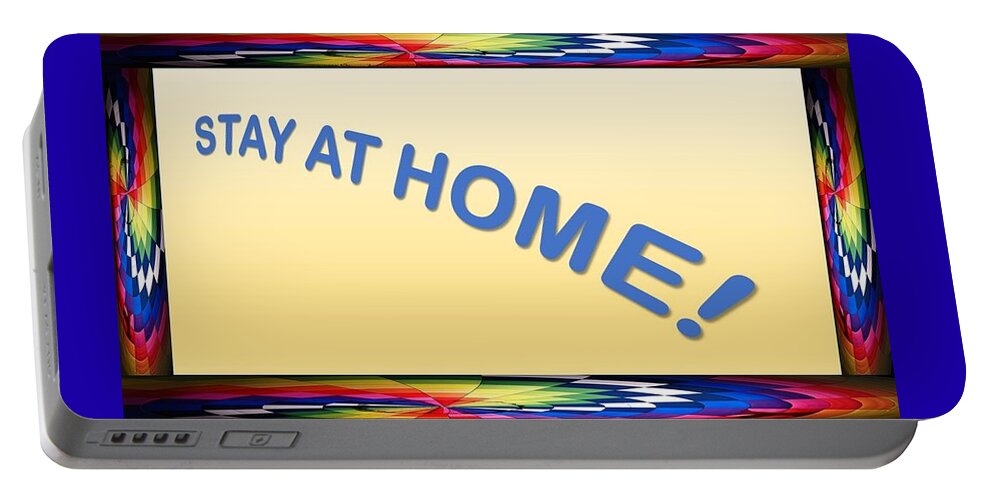 Stay At Home Portable Battery Charger featuring the mixed media Stay At Home by Nancy Ayanna Wyatt