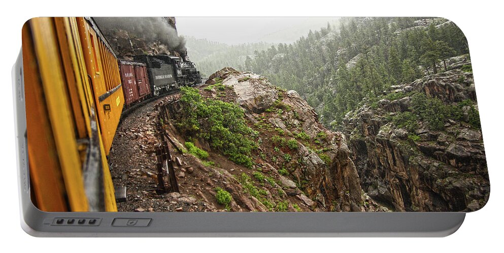 Landscape Portable Battery Charger featuring the photograph Steam Engine Train by WonderlustPictures By Tommaso Boddi