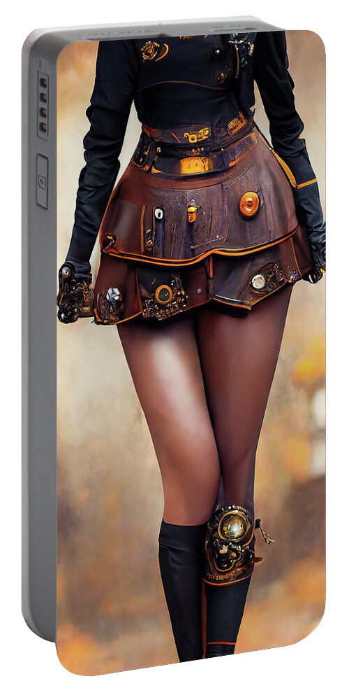 Legs Portable Battery Charger featuring the digital art Steampunk Cosplay Legs by Matthias Hauser