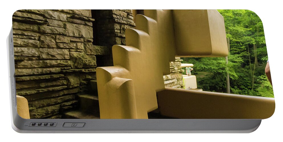 2-events/trips Portable Battery Charger featuring the photograph Steps at Falling Waters by Louis Dallara