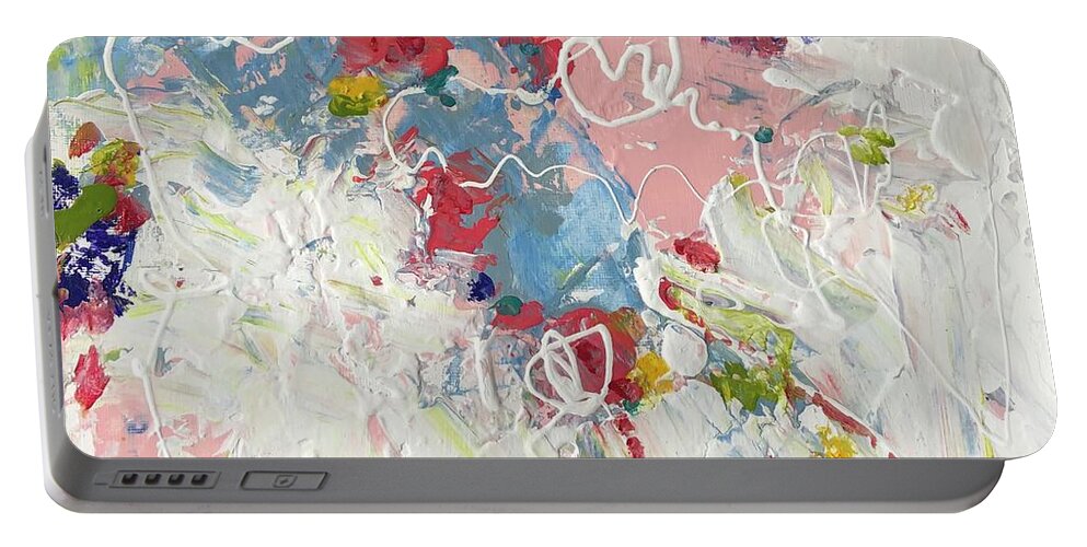 Abstract Portable Battery Charger featuring the painting Stir Crazy by Jacqui Hawk