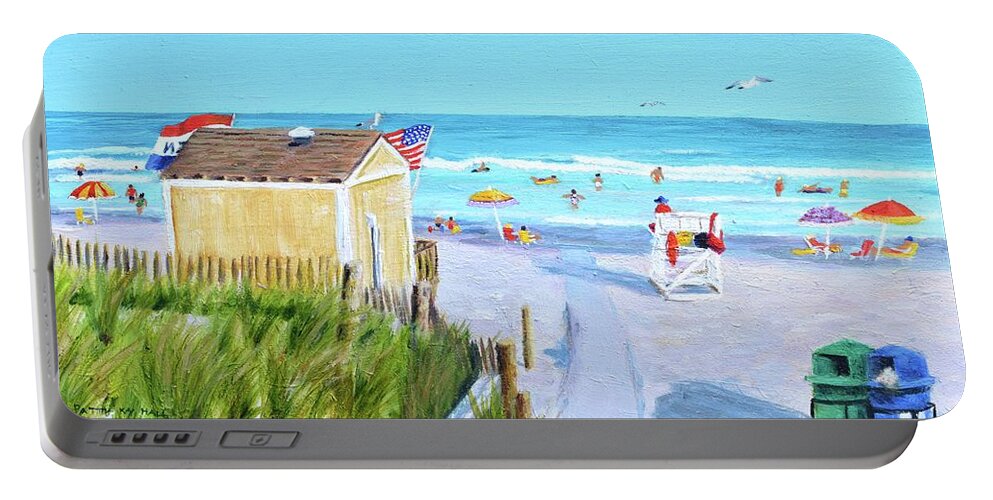 Stone Harbor Portable Battery Charger featuring the painting Stone Harbor New Jersey by Patty Kay Hall