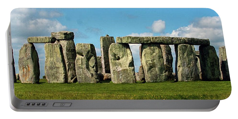 Stone Portable Battery Charger featuring the painting Stonehenge by Jim Hatch