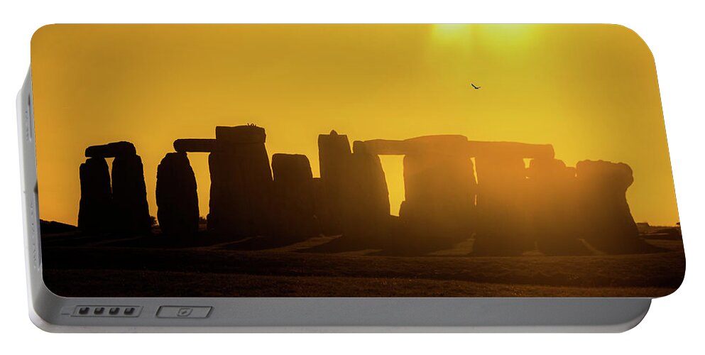 Stonehenge Portable Battery Charger featuring the photograph Stonehenge Silhouette by Rob Hemphill