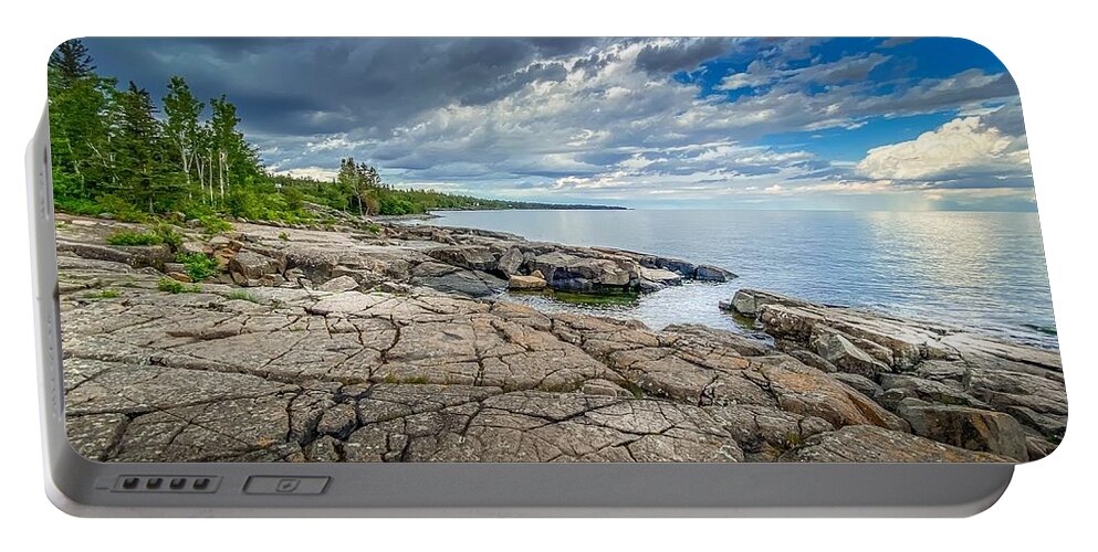 Landscape Portable Battery Charger featuring the photograph Storm at Stoney Point by Susan Rydberg