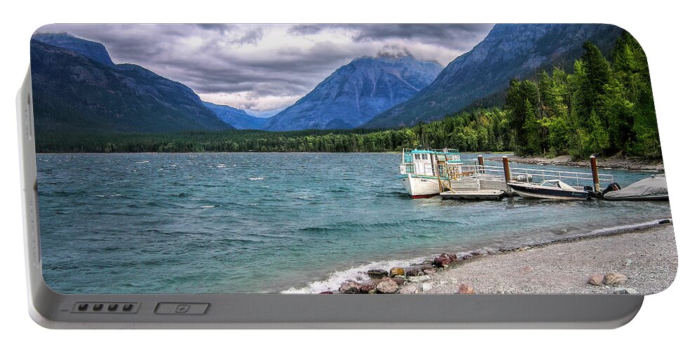Lake Mcdonald Portable Battery Charger featuring the photograph Storm on Lake McDonald by Ginger Stein