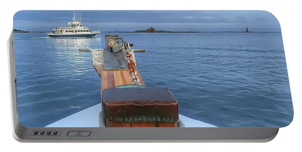 Atlantic Queen Portable Battery Charger featuring the photograph Storm Warning by Deb Bryce