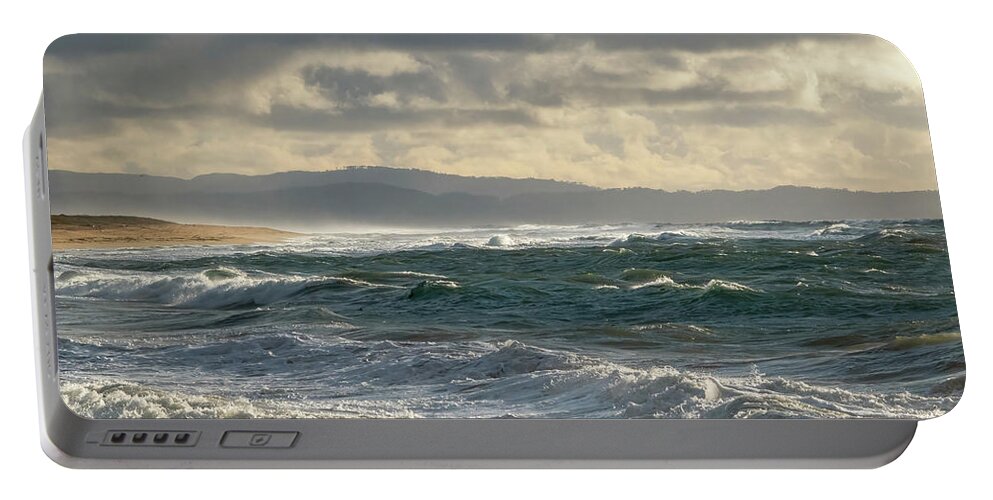  Portable Battery Charger featuring the photograph Stormy Seas #1 by Carla Brennan