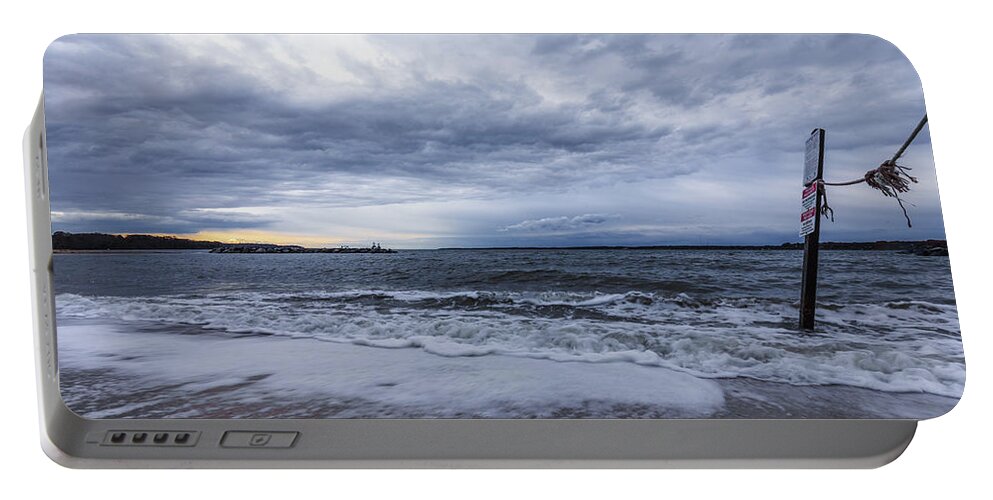 Yorktown Beach Portable Battery Charger featuring the photograph Stormy Weather at Yorktown Beach by Rachel Morrison