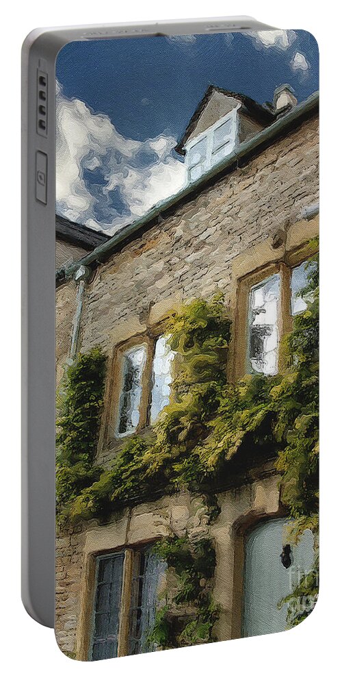 Stow-in-the-wold Portable Battery Charger featuring the photograph Stow in the Wold Facade Two by Brian Watt