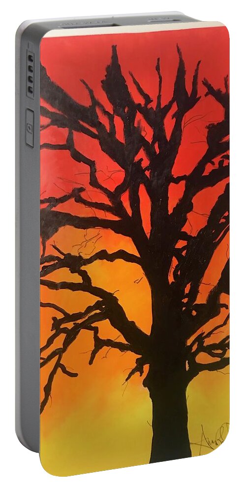  Portable Battery Charger featuring the mixed media Strange Fruit by Angie ONeal