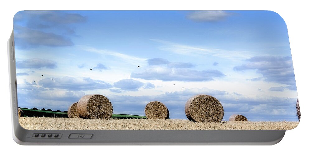 England Portable Battery Charger featuring the photograph Straw Bales by Christopher Maxum