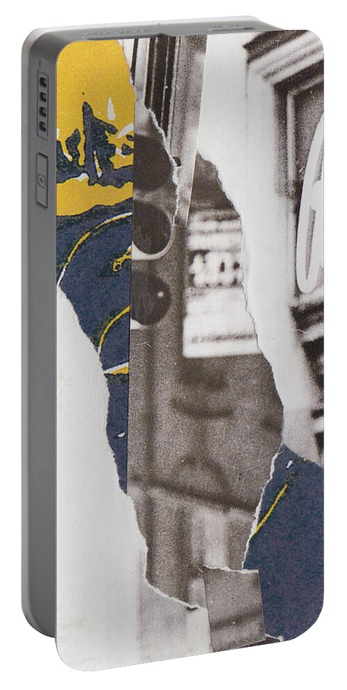 Collage Portable Battery Charger featuring the mixed media Street Abstract by John Vincent Palozzi